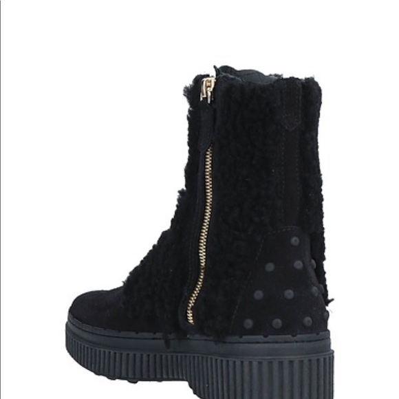 Tod’s Gomma Leon Genuine Shearling Lined Suede Boot Size 39 Made in Italy - Picture 3 of 15